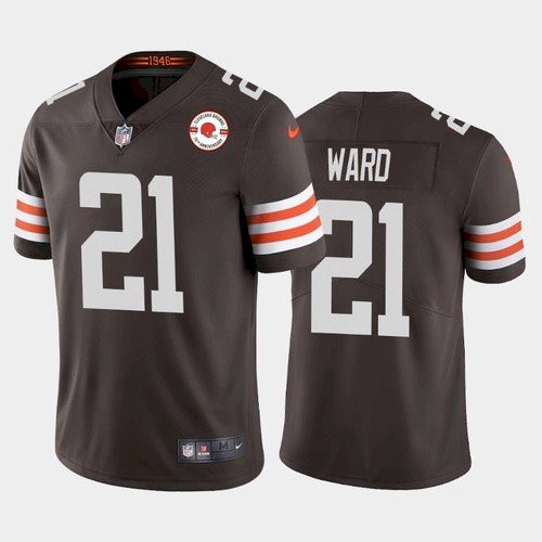 Men's Cleveland Browns #21 Denzel Ward 2021 Brown NFL 75th Anniversary Vapor Untouchable Limited Stitched Jersey